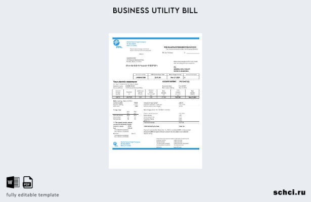 скачать в цифровом формате, США, Florida Power & Light Company (FPL), шаблон сче